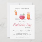 Galentine's Waterverf Drink uitnodiging (Voorkant)