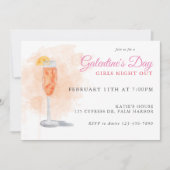 Galentine's Waterverf Drink uitnodiging (Voorkant)