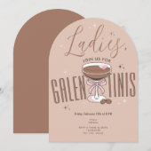 Galentini Martini Mocha Mousse Galentine Day Party Kaart (Voorkant / Achterkant)