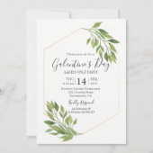 Galentinische Dag Greenery Party Kaart (Voorkant)