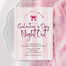 Galentin's Day Night Out Coquette Roze Streep Scha