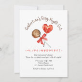 Galentin's Day Night Out Red Heart Cute Lolipop Kaart (Voorkant)