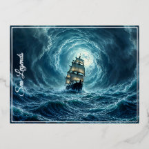 Galeon-schip storm maanverlichte oceaanreis
