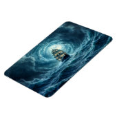 Galeon-schip storm maanverlichte oceaanreis magneet (Linkerzijde)