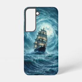 Galeon-schip storm maanverlichte oceaanreis samsung galaxy hoesje