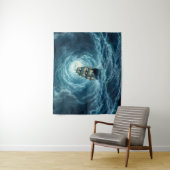 Galeon-schip storm maanverlichte oceaanreis wandkleed (In situ)