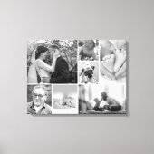 Galerie collage van zwarte en witte foto's canvas afdruk (Voorkant)