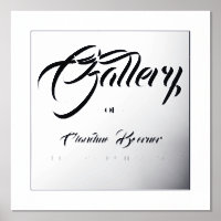 Galeriebord voor kunstenaar Folieaccent Posterprin