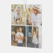 Galerieraster 4 Foto's Aangepaste foto-versiering Glas Ornament (Voorkant links)