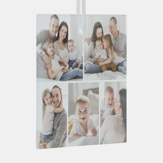 Galerieraster 5 Foto's Aangepaste foto-versiering Glas Ornament (Voorkant Rechts)