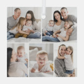 Galerieraster 5 Foto's Aangepaste foto-versiering Glas Ornament (Achterkant)