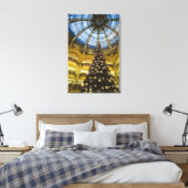 Galeries La Fayette met Kerstmis, Parijs, Frankrij Canvas Afdruk (Insitu (Slaapkamer))