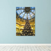 Galeries La Fayette met Kerstmis, Parijs, Frankrij Canvas Afdruk (Insitu (Houten vloer))
