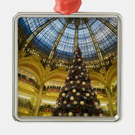 Galeries La Fayette met Kerstmis, Parijs, Frankrij Metalen Ornament (Voorkant)