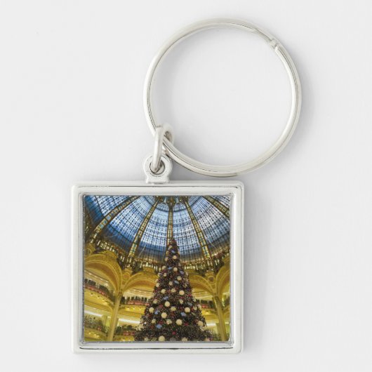 Galeries La Fayette met Kerstmis, Parijs, Frankrij Sleutelhanger (Voorkant)