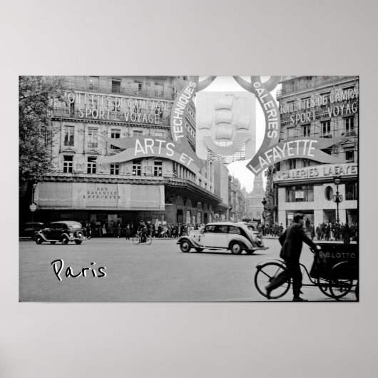 Galeries Lafayette Paris Haussmann 1940 Foto Poster (Voorkant)