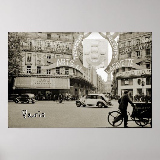 Galeries Lafayette Paris Haussmann 1940 Foto Poster (Voorkant)