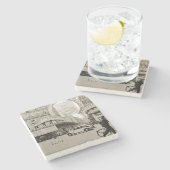 Galeries Lafayette Paris Haussmann 1940 Foto Stenen Onderzetter (Zijkant)