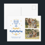 Galerij met 2 Foto "Happy Hanukkah" Feestdagenkaart<br><div class="desc">Feestelijke 2 fotogalerij Happy Hanukkah briefkaarten.</div>