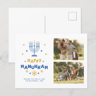 Galerij met 2 Foto "Happy Hanukkah" Feestdagenkaart