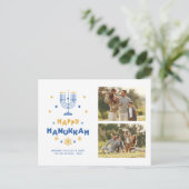 Galerij met 2 Foto "Happy Hanukkah" Feestdagenkaart (Staand voorkant)
