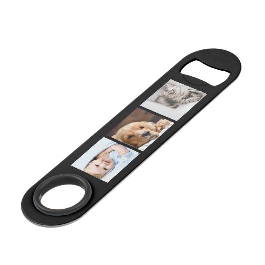 Galerij met 6 persoonlijke foto-streepjescode speed flessenopener (Achterkant Gekanteld)