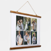Galerij met 6 persoonlijke foto's hangend wandkleed (Gebogen)