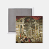 Galerij met Uitzichten van Modern Rome, 1759 Magneet (Voorkant / Achterkant)