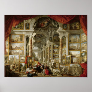 Galerij met Uitzichten van Modern Rome, 1759 Poster