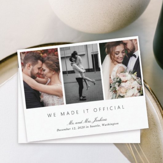 Galerij Multi-Photo Official Elopement Briefkaart
