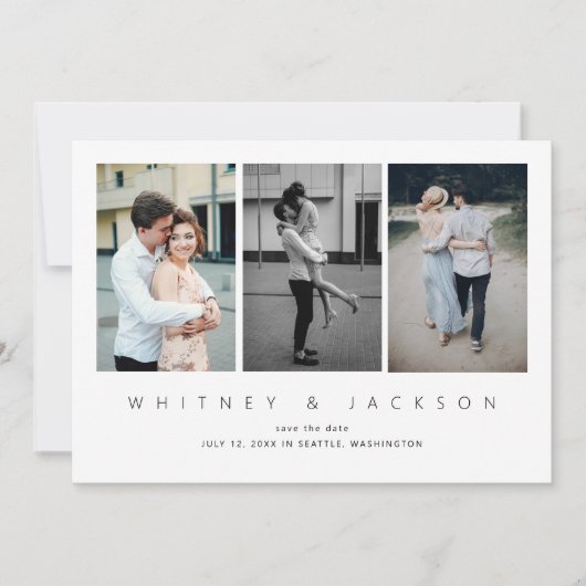 Galerij Multi Photo Save the Date Kaart (Voorkant)