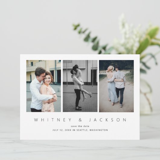 Galerij Multi Photo Save the Date Kaart (Staand voorkant)