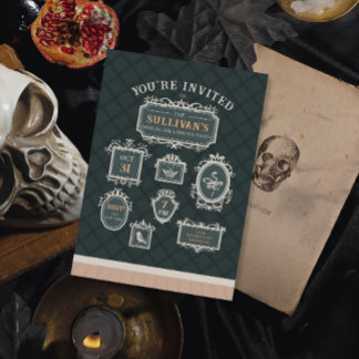 Galerij Muur Lijsten Halloween Feest Kaart