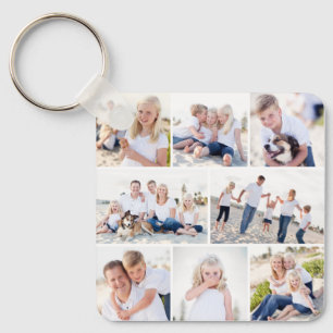Galerij van acht gepersonaliseerde kleur foto Sleu Sleutelhanger