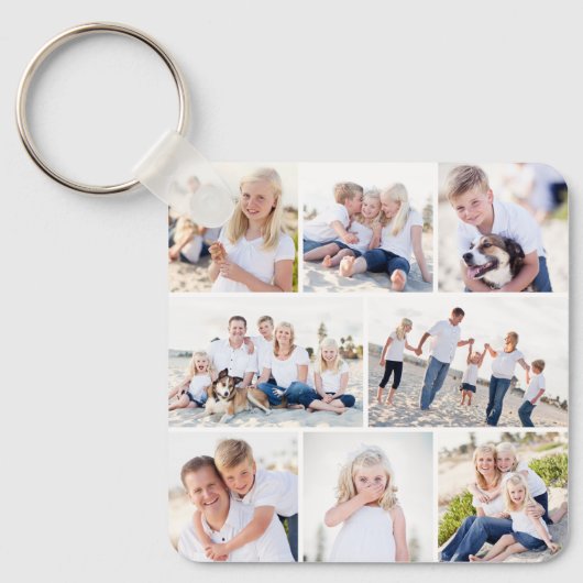 Galerij van acht gepersonaliseerde kleur foto Sleu Sleutelhanger (Voorkant)