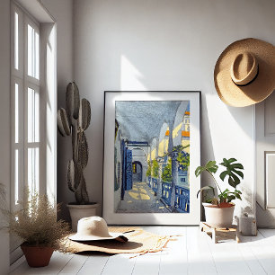 Galerij van een Marokkaanse Riad Georges Gaudion Poster