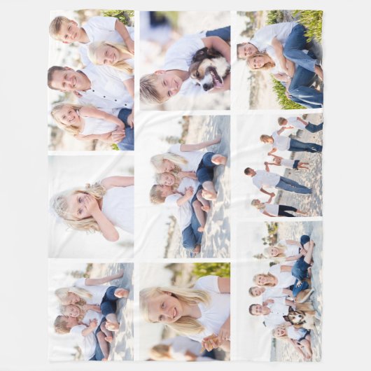 Galerij van negen gepersonaliseerde kleuren fotode fleece deken (Voorkant)