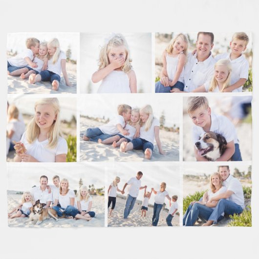 Galerij van negen gepersonaliseerde kleuren fotode fleece deken (Voorkant (Horizontaal))