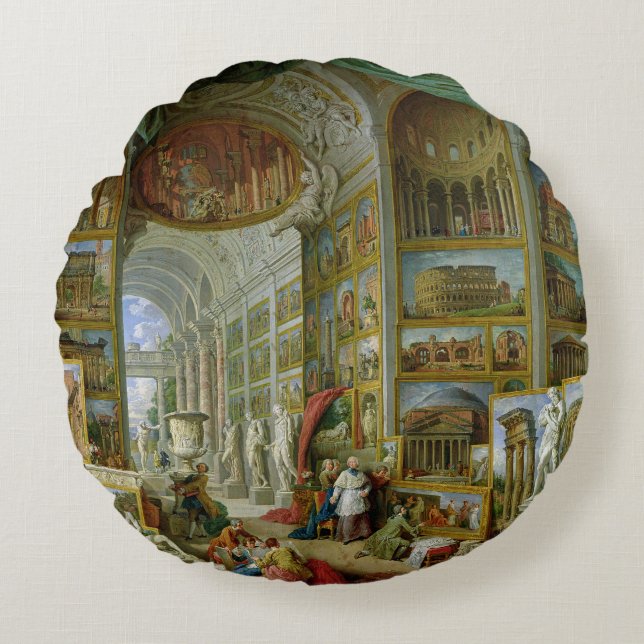 Galerij van Uitzichten van het Oude Rome, 1758 Rond Kussen (Voorkant)
