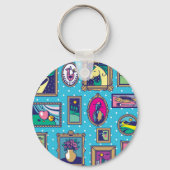 Galerijmuur: Divers Afbeelding Collectie Sleutelhanger (Achterkant)