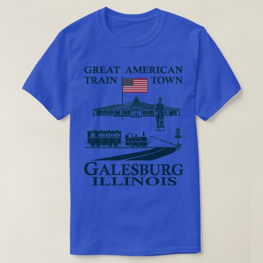 GALESBURG ILLINOIS GROTE AMERIKAANSE TREIN T-SHIRT (Design voorkant)