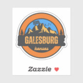 Galesburg, Kansas Sticker (Vel)