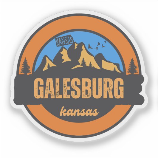 Galesburg, Kansas Sticker (Voorkant)