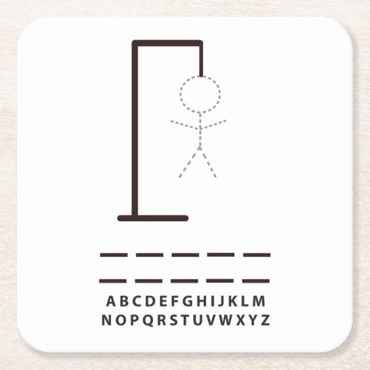 Galgenman Spel Feestservies Kartonnen Onderzetters (Voorkant)