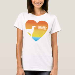 Galgo aan boord van de zomer t-shirt
