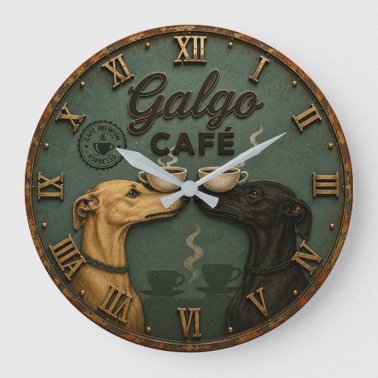 Galgo Café Greyhound Coffee Lovers Grote Klok (Voorkant)