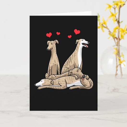 Galgo Español Dog Spanish Sighthound Kaart (Gele Bloem)