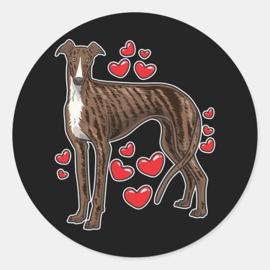 Galgo Espanol Greyhound Gift Ronde Sticker (Voorkant)