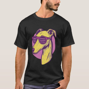 Galgo-illustratie met zonnebril t-shirt