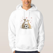Galgos with soccer ball for Valentine's Day Hoodie (Voorkant)